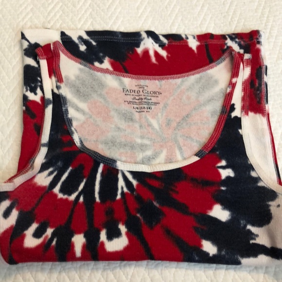 Faded Glory Tank Top Tie Dyed Patriotic Size L - Picture 8 of 8